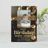 Birthday Pillow | Custom Photo Cushion Gift Kaart (Staand voorkant)