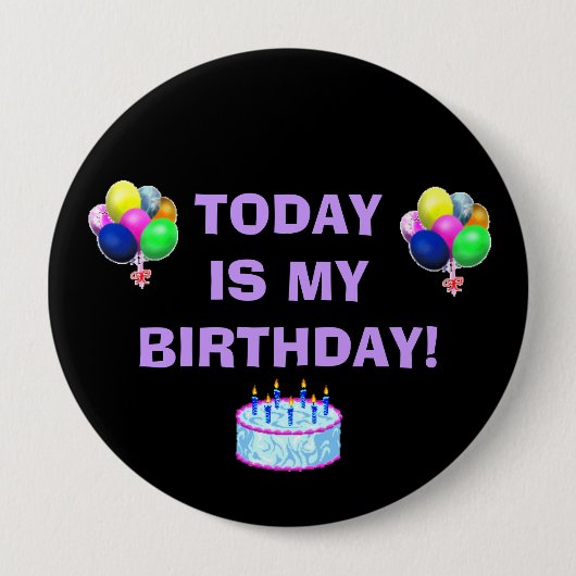 Birthday Pin Ronde Button 4,0 Cm (Voorkant)