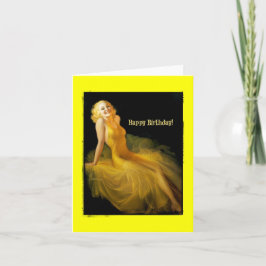 Birthday Pinup in Geel Kaart