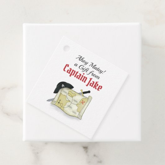 Birthday Pirate Map Kinder Cute Personalized Custo Bedankjes Labels (In situ)