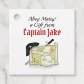 Birthday Pirate Map Kinder Cute Personalized Custo Bedankjes Labels (Voorkant)