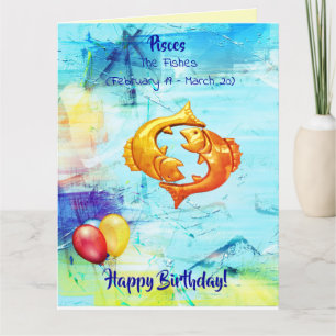 Birthday Pisces - Fishes (19 feb - 20 mrt) Kaart
