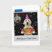 Birthday Pizza Labrador Retriever Dog Funny Card Kaart (Gele Bloem)
