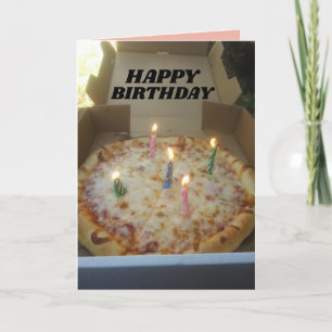 BIRTHDAY PIZZA MET WENSKAART VAN KANTEN FEESTDAGEN KAART