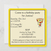 Birthday Pizza Party Kaart (Achterkant)