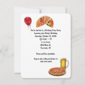 Birthday Pizza Party Kaart (Achterkant)