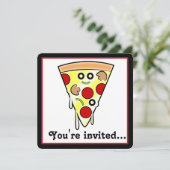 Birthday Pizza Party Kaart (Staand voorkant)