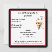 Birthday Pizza Party Kaart (Achterkant)