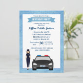 Birthday-politiefunctionaris van vrouw kaart (Staand voorkant)