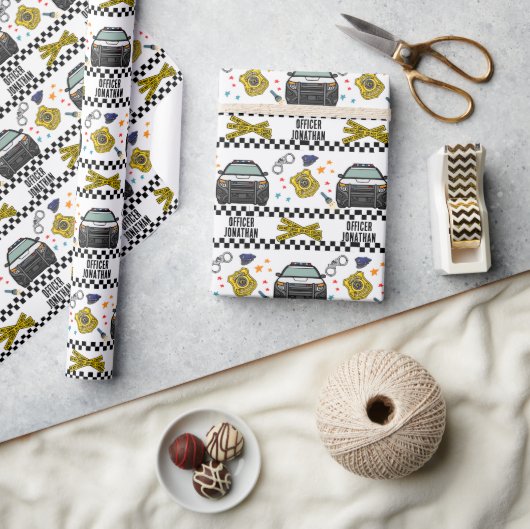 Birthday, politiewagen cadeaupapier (Crafts)