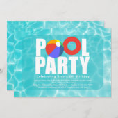 Birthday Pool Party Invitation Bedankkaart (Voorkant / Achterkant)