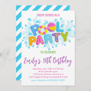 Birthday Pool Party Kaart