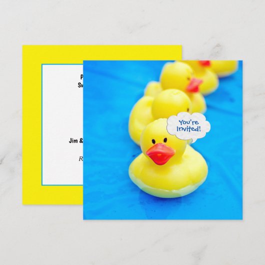 Birthday Pool Party with Yellow Ducks Kaart (Voorkant / Achterkant)