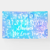 Birthday poolpartij Beach party Water ripples chic Spandoek (Horizontaal)