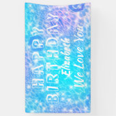 Birthday poolpartij Beach party Water ripples chic Spandoek (Verticaal)