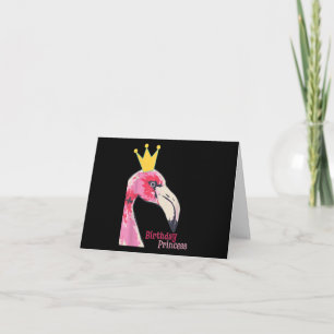 Birthday Princess Girl Flamingo Cute Flamingo Bedankkaart