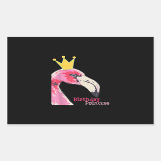 Birthday Princess Girl Flamingo | Cute Flamingo Rechthoekige Sticker