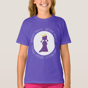Birthday Princess Paars Silhouette Girls T-shirt