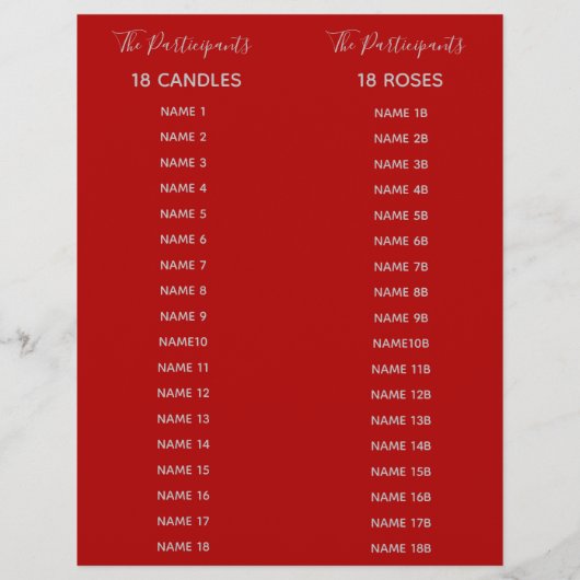 Birthday-programma's voor rood en grijs monogram (Achterkant)