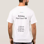 Birthday Pub Crawl - Pubvite.com T-shirt (Achterkant)