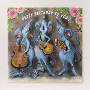 Birthday Puzzle Gift met Muziekband voor muis - Fu Legpuzzel
