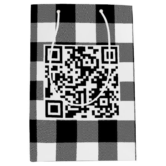 Birthday QR-code op buffelsteun PLaid Medium Cadeauzakje (Voorkant)