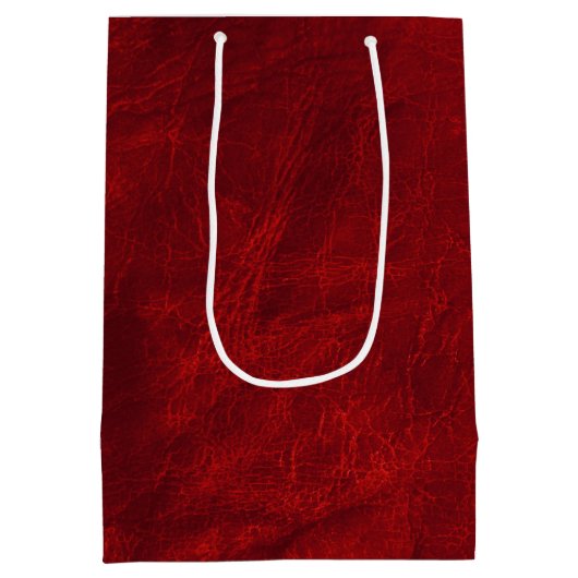 Birthday QR-code op rood leder Medium Cadeauzakje (Achterkant)