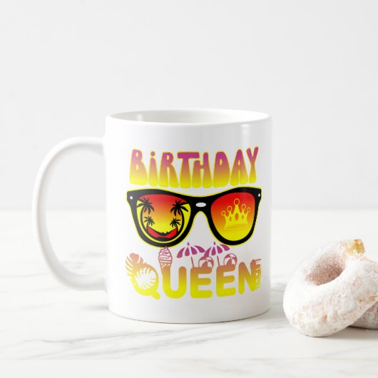 Birthday Queen Design Koffiemok (Met donut)
