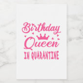 Birthday Queen in Quarantine Voedselcontainer Etiket (Enkel label)