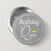 Birthday Queen Ronde Button 7,6 Cm (Voorkant /achterkant)