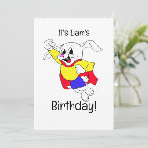 Birthday Rabbit Hero Uitnodiging