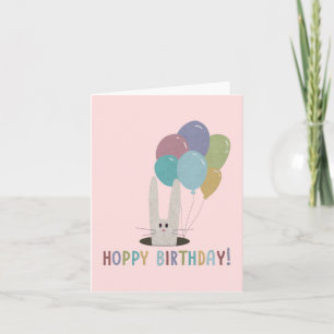 Birthday Rabbit Pun: Hoppy Birthday Kaart