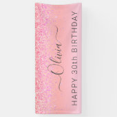 Birthday Rainbow Pastel Glitter Girly Modern Spandoek (Verticaal)