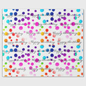 Birthday Rainbow-Stippen op wit Cadeaupapier (Vlak)