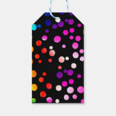 Birthday Rainbow-Stippen op zwart Cadeaulabel (Achterkant)