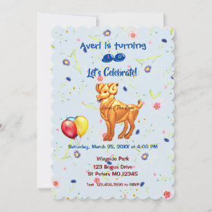 Birthday Ram - Aries (21 maart - 19 april) Kaart
