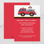 Birthday Red Fire Truck Kaart (Voorkant / Achterkant)