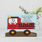 Birthday Red Fire Truck Kaart (Staand voorkant)