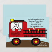 Birthday Red Fire Truck Kaart (Voorkant / Achterkant)