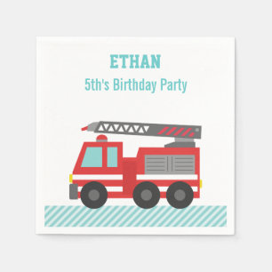 Birthday Red Fire Truck Servetten