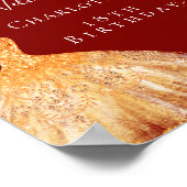 Birthday red goudplein welkom poster (Hoek)