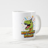Birthday Roar Cute Dinosaur Birthday Party Design Extra Grote Beker (Voorkant rechts)