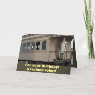 BIRTHDAY ROBOT PUN beroemd gemaakt door Jetpackcor Kaart