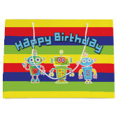 Birthday Robots Large Gift Bag Large Cadeauzakje (Voorkant)