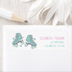 Birthday Roller Skating Pastel Etiket