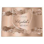 Birthday roos gold agate name elegant groot cadeauzakje (Voorkant)