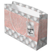 Birthday roos gold zilverglitter glamoureus groot cadeauzakje (Achterkant Gekanteld)