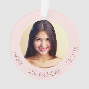 Birthday roos goudbruine foto elegant eenvoudig ornament