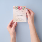 Birthday roos goudroze floralen flyer (Hand)