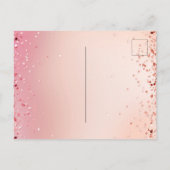 Birthday roos goudroze glitterballonnen uitnodiging briefkaart (Achterkant)